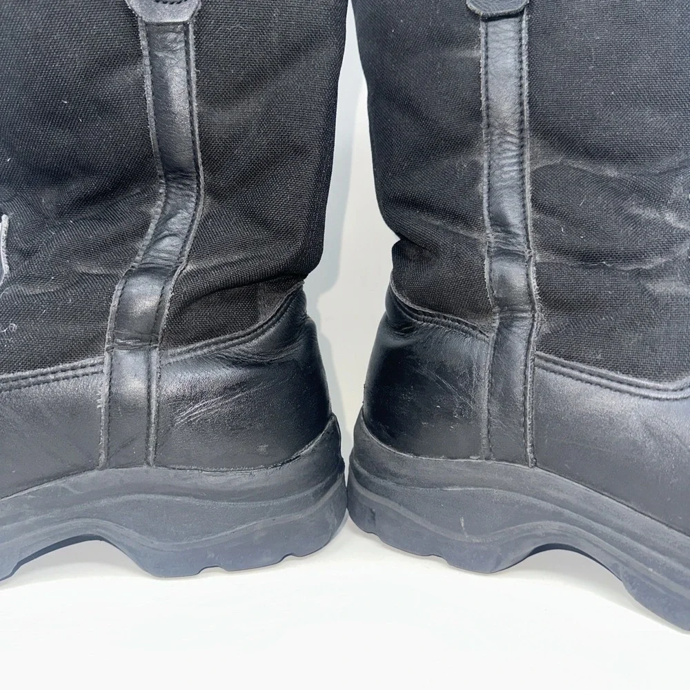 Thorogood USA Mens 9 Black Leather Canvas Pull On Safety Toe Work Boots Roper